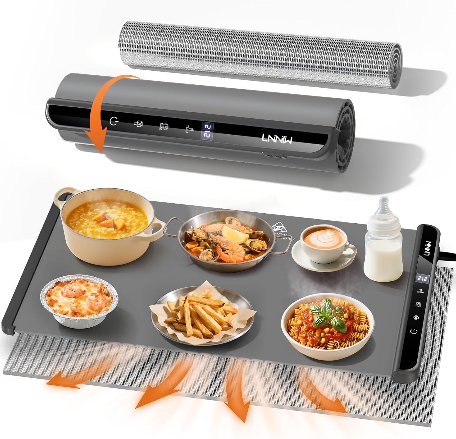 Electric Food Warming Mat – 26/36/46 x 15 Inch Buffet Warmer with Timer, Fast Heating & Safety Lock