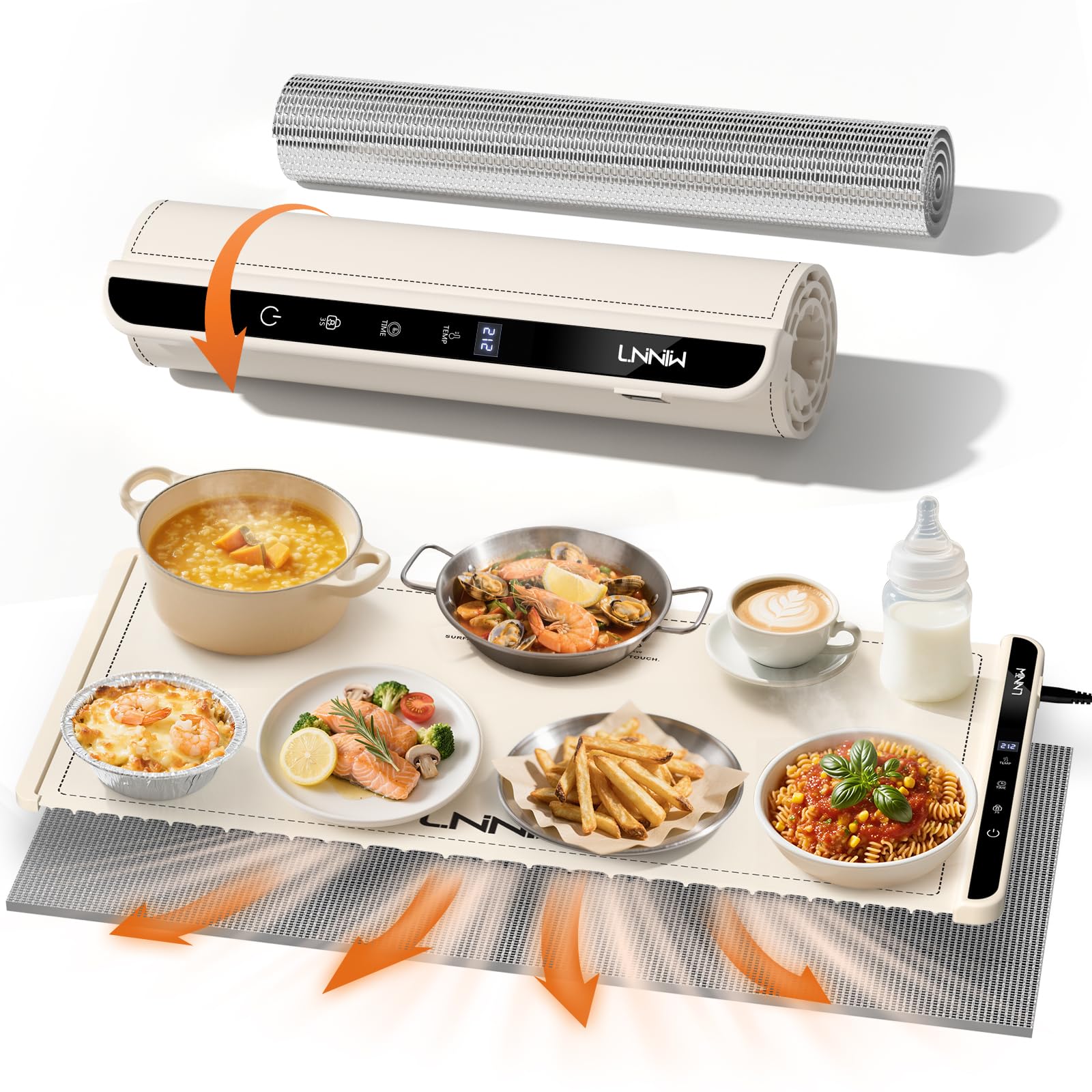 Electric Food Warming Mat – 26/36/46 x 15 Inch Buffet Warmer with Timer, Fast Heating & Safety Lock