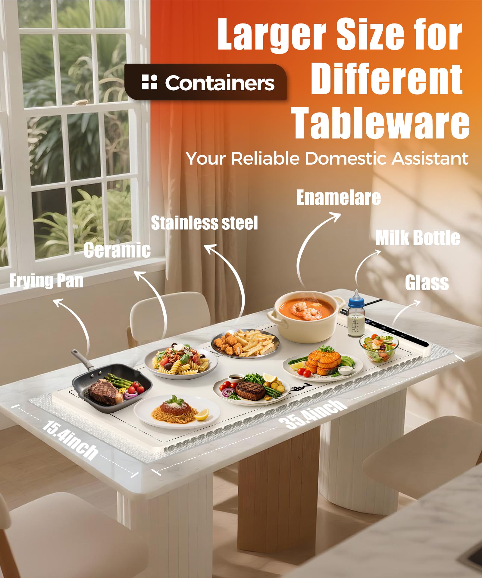 Electric Food Warming Mat – 26/36/46 x 15 Inch Buffet Warmer with Timer, Fast Heating & Safety Lock